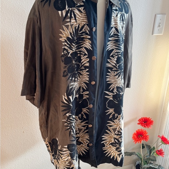 Shirt Brown and Black Floral Button-Up Shirt - Picture 2 of 10